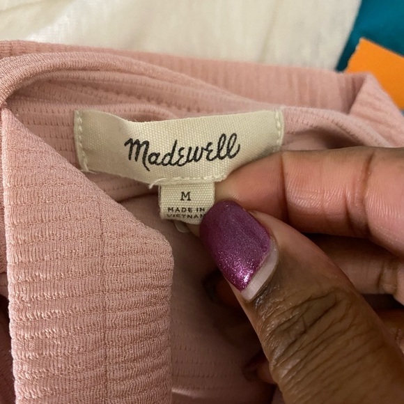 Madewell pink ballet core textured ruffled tank top - Picture 5 of 5